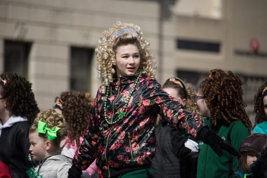 Indianapolis, indiana, USA - March 16, 2018, The St. Patrick’s Day Parade is a cultural and religious celebration from Ireland in honor of  Saint Patrick.