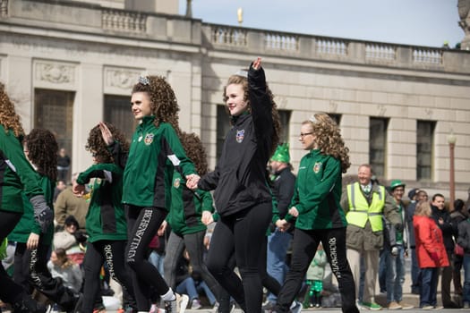 Indianapolis, indiana, USA - March 16, 2018, The St. Patrick’s Day Parade is a cultural and religious celebration from Ireland in honor of  Saint Patrick.