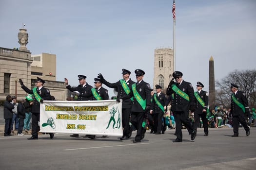 Indianapolis, indiana, USA - March 16, 2018, The St. Patrick’s Day Parade is a cultural and religious celebration from Ireland in honor of  Saint Patrick.