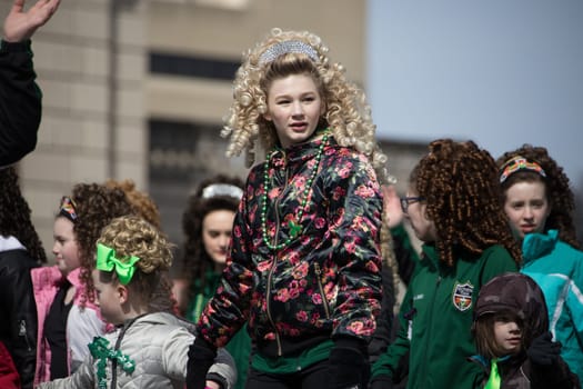 Indianapolis, indiana, USA - March 16, 2018, The St. Patrick’s Day Parade is a cultural and religious celebration from Ireland in honor of  Saint Patrick.
