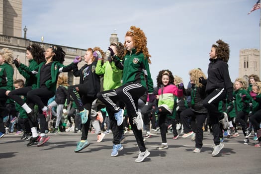 Indianapolis, indiana, USA - March 16, 2018, The St. Patrick’s Day Parade is a cultural and religious celebration from Ireland in honor of  Saint Patrick.