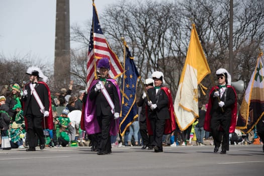 Indianapolis, indiana, USA - March 16, 2018, The St. Patrick’s Day Parade is a cultural and religious celebration from Ireland in honor of  Saint Patrick.
