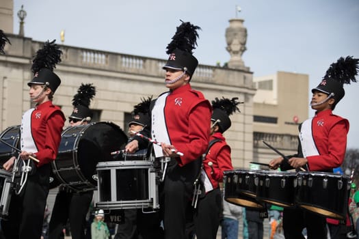 Indianapolis, indiana, USA - March 16, 2018, The St. Patrick’s Day Parade is a cultural and religious celebration from Ireland in honor of  Saint Patrick.