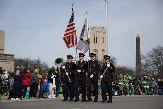 Indianapolis, indiana, USA - March 16, 2018, The St. Patrick’s Day Parade is a cultural and religious celebration from Ireland in honor of  Saint Patrick.