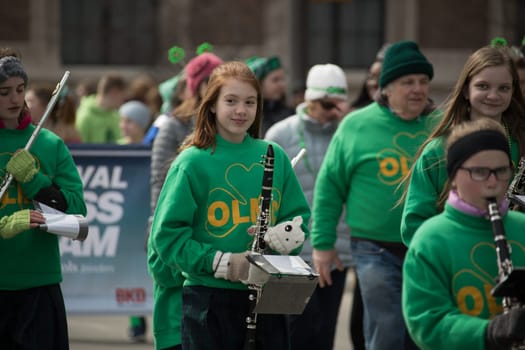 Indianapolis, indiana, USA - March 16, 2018, The St. Patrick’s Day Parade is a cultural and religious celebration from Ireland in honor of  Saint Patrick.