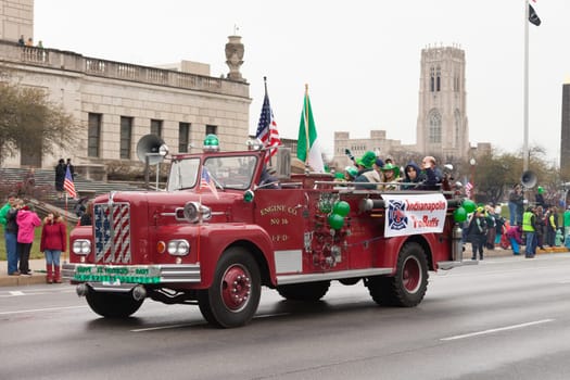 Indianapolis, indiana, USA - March 17, 2017, The St. Patrick’s Day Parade is a cultural and religious celebration from Ireland in honor of  Saint Patrick.