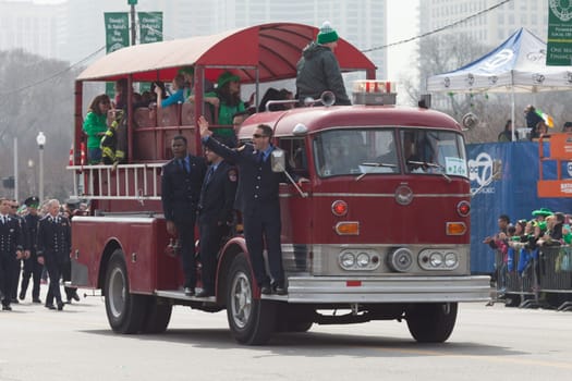 Chicago, Illinois, USA - March 12, 2016, The St. Patrick's Day Parade is a cultural and religious celebration from Ireland in honor of  Saint Patrick.