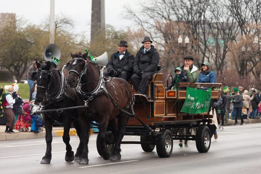 Indianapolis, indiana, USA - March 17, 2017, The St. Patrick’s Day Parade is a cultural and religious celebration from Ireland in honor of  Saint Patrick.