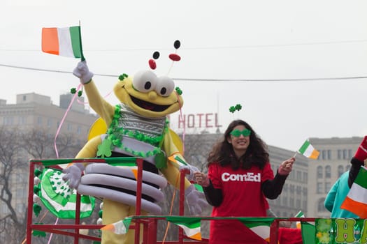 Chicago, Illinois, USA - March 12, 2016, The St. Patrick's Day Parade is a cultural and religious celebration from Ireland in honor of  Saint Patrick.