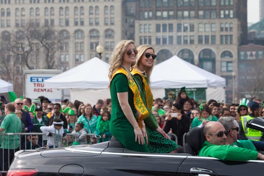 Chicago, Illinois, USA - March 12, 2016, The St. Patrick's Day Parade is a cultural and religious celebration from Ireland in honor of  Saint Patrick.