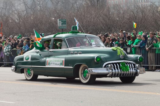 Chicago, Illinois, USA - March 12, 2016, The St. Patrick's Day Parade is a cultural and religious celebration from Ireland in honor of  Saint Patrick.