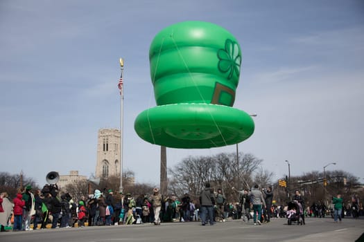 Indianapolis, indiana, USA - March 16, 2018, The St. Patrick’s Day Parade is a cultural and religious celebration from Ireland in honor of  Saint Patrick.
