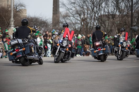 Indianapolis, indiana, USA - March 16, 2018, The St. Patrick’s Day Parade is a cultural and religious celebration from Ireland in honor of  Saint Patrick.