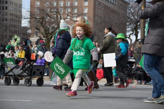Indianapolis, indiana, USA - March 16, 2018, The St. Patrick’s Day Parade is a cultural and religious celebration from Ireland in honor of  Saint Patrick.