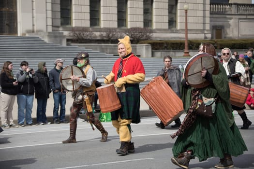 Indianapolis, indiana, USA - March 16, 2018, The St. Patrick’s Day Parade is a cultural and religious celebration from Ireland in honor of  Saint Patrick.