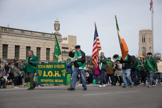 Indianapolis, indiana, USA - March 16, 2018, The St. Patrick’s Day Parade is a cultural and religious celebration from Ireland in honor of  Saint Patrick.