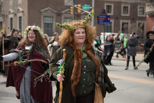 Indianapolis, indiana, USA - March 16, 2018, The St. Patrick’s Day Parade is a cultural and religious celebration from Ireland in honor of  Saint Patrick.
