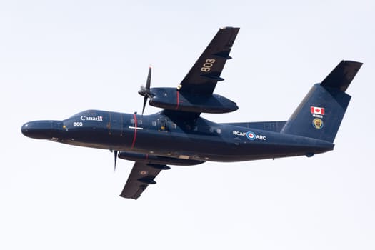 Louisville, Kentucky, USA - April 21, 2018 CT-142 from the Royal Canadian Air For doing a fly by at Thunder Over Louisville