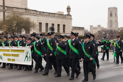 Indianapolis, indiana, USA - March 17, 2017, The St. Patrick’s Day Parade is a cultural and religious celebration from Ireland in honor of  Saint Patrick.