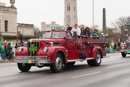 Indianapolis, indiana, USA - March 17, 2017, The St. Patrick’s Day Parade is a cultural and religious celebration from Ireland in honor of  Saint Patrick.