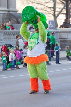 Indianapolis, Indiana, USA - March 17, 2016, The St. Patrick’s Day Parade is a cultural and religious celebration from Ireland in honor of  Saint Patrick.