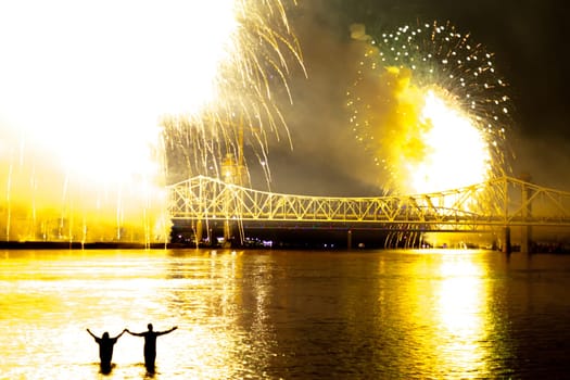 Louisville, Kentucky, USA - April 18, 2015 Thunder Over Louisville is an airshow and fireworks display part of the  Kentucky Derby Festival.