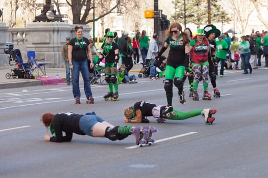 Indianapolis, Indiana, USA - March 17, 2016, The St. Patrick’s Day Parade is a cultural and religious celebration from Ireland in honor of  Saint Patrick.