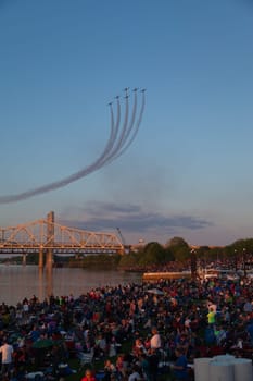 Louisville, Kentucky, USA - April 23, 2016 Thunder Over Louisville is an airshow and fireworks display part of the  Kentucky Derby Festival.