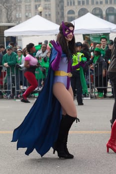 Chicago, Illinois, USA - March 12, 2016, The St. Patrick's Day Parade is a cultural and religious celebration from Ireland in honor of  Saint Patrick.