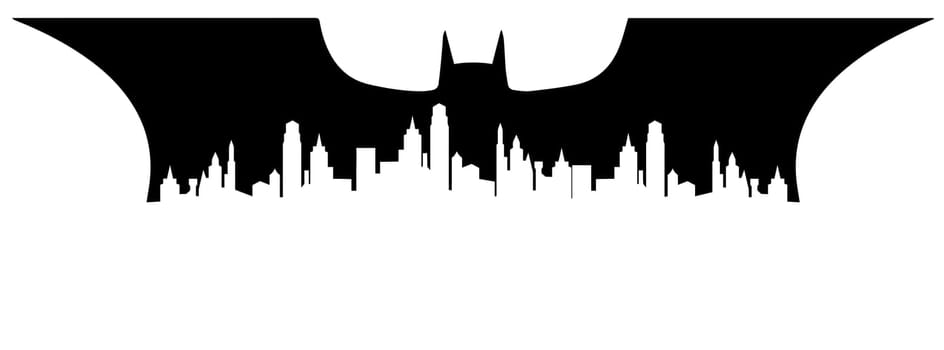 batman silhouette black city illustration