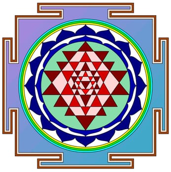 mandala sri yantra chakra tantra spirituality esoteric zen illustration