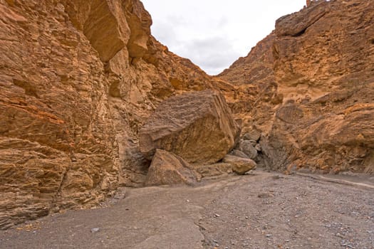 Rock Fall Blocking a Canyon in Mosaic Canyon in Death Valley National Park in California