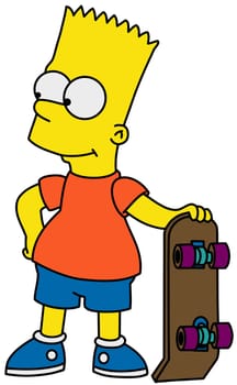 Bart The Simpsons sport skate illustration cartoon
