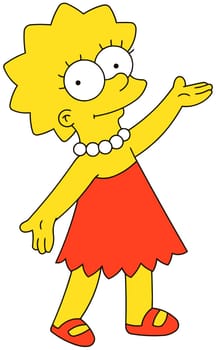 Lisa Simpson posing collar character illustration cartoon