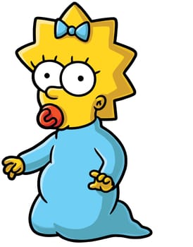 Maggie Simpson illustration baby character cartoon