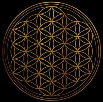 circles sacred symmetry esoteric metallic golden illustration