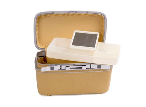 Vintage beauty-case isolated on a white background