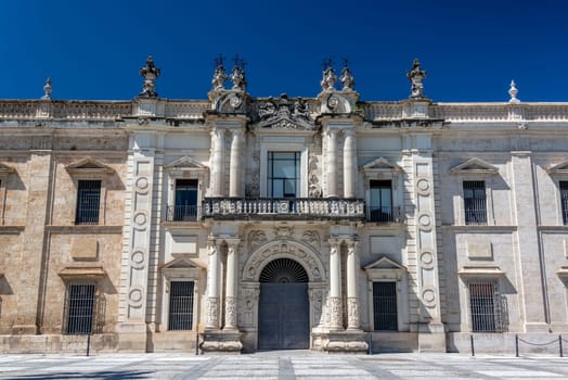 Old historic law school building in Seville, Spain