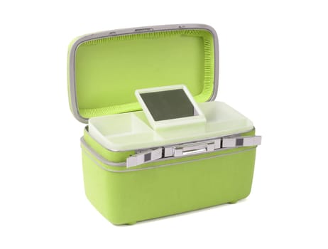 Vintage beauty-case isolated on a white background