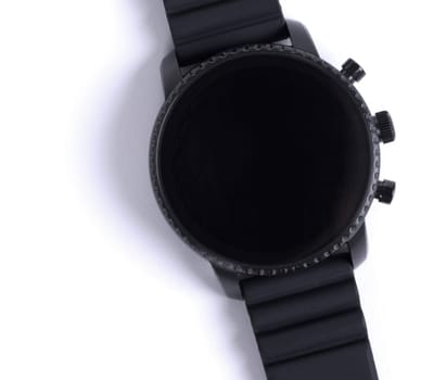 Black smartwatch isolated on a white background