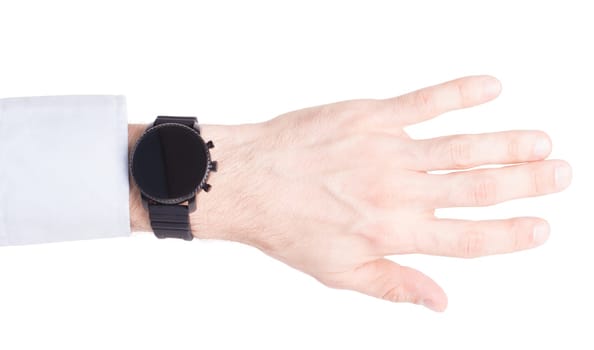 Black smartwatch isolated on a white background