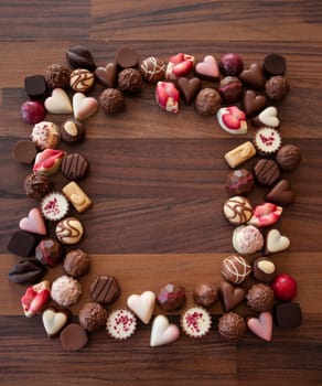 Assortment of delicious gourmet chocolates and truffles