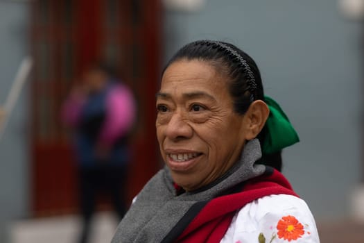 Matamoros, Tamaulipas, Mexico - November 20, 2018: The November 20 Parade, Mexican Senior Woman wearing traditional mexican clothing