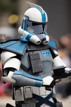 Houston, Texas, USA - November 22, 2018 The H-E-B Thanksgiving Day Parade, People dress up as star wars characters, storm troopers