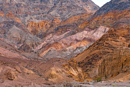 Colorful Rocks on a Desert Canyon Wall in Mosaic Canyon in Death Valley National Park in California