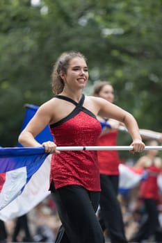 Washington, D.C., USA - July 4, 2018, The National Independence Day Parade, The Cabot High School Marching Band from Cabot, Arkansas