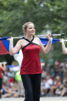 Washington, D.C., USA - July 4, 2018, The National Independence Day Parade, The Cabot High School Marching Band from Cabot, Arkansas
