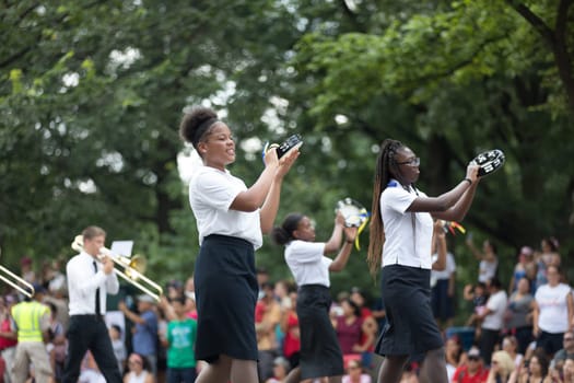 Washington, D.C., USA - July 4, 2018, The National Independence Day Parade, Members of the salvation army going down constitution avenue during the parade