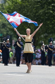 Washington, D.C., USA - July 4, 2018, The National Independence Day Parade, The Bald Eagle Area Marching Band, from Wingate, Pennsylvania