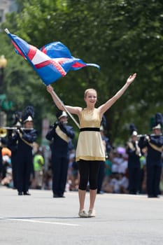 Washington, D.C., USA - July 4, 2018, The National Independence Day Parade, The Bald Eagle Area Marching Band, from Wingate, Pennsylvania